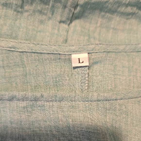 Blue and Yellow Boxy Tunic with Short Sleeves L - Picture 3 of 3